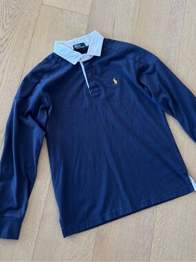 Polo Ralph Lauren Boys Navy Long Sleeve Rugby Polo Size 12/14